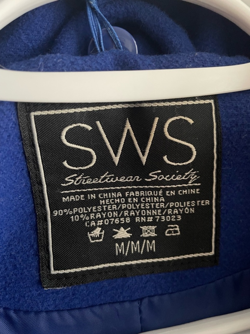 Streetwear Society Royal Blue Coat with Hood - Picture 3 of 3